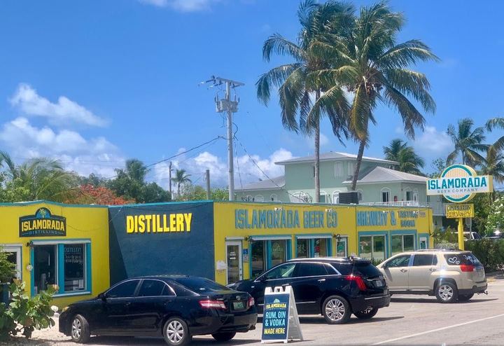 Islamorada Beer Company and distillery building signs