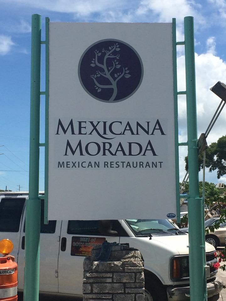 Mexicana Morada Mexican restaurant pole sign